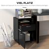 Rolling Cabinet Drawer Cabinet Container, 1 Compartment, 1 Shelf, 1 Drawer, 40 cm x 35 cm x 60 cm, Black
