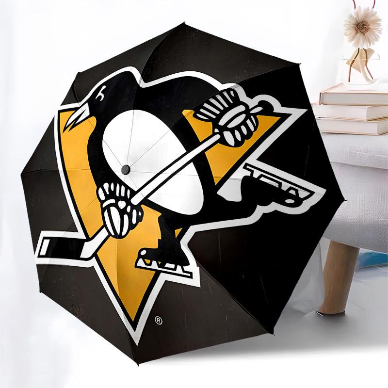 Penguins Hockey Automatic Opening and Closing, 8 rib Structure Portable Umbrella, Suitable for Men and Women in All Seasons Perfect Gift fo