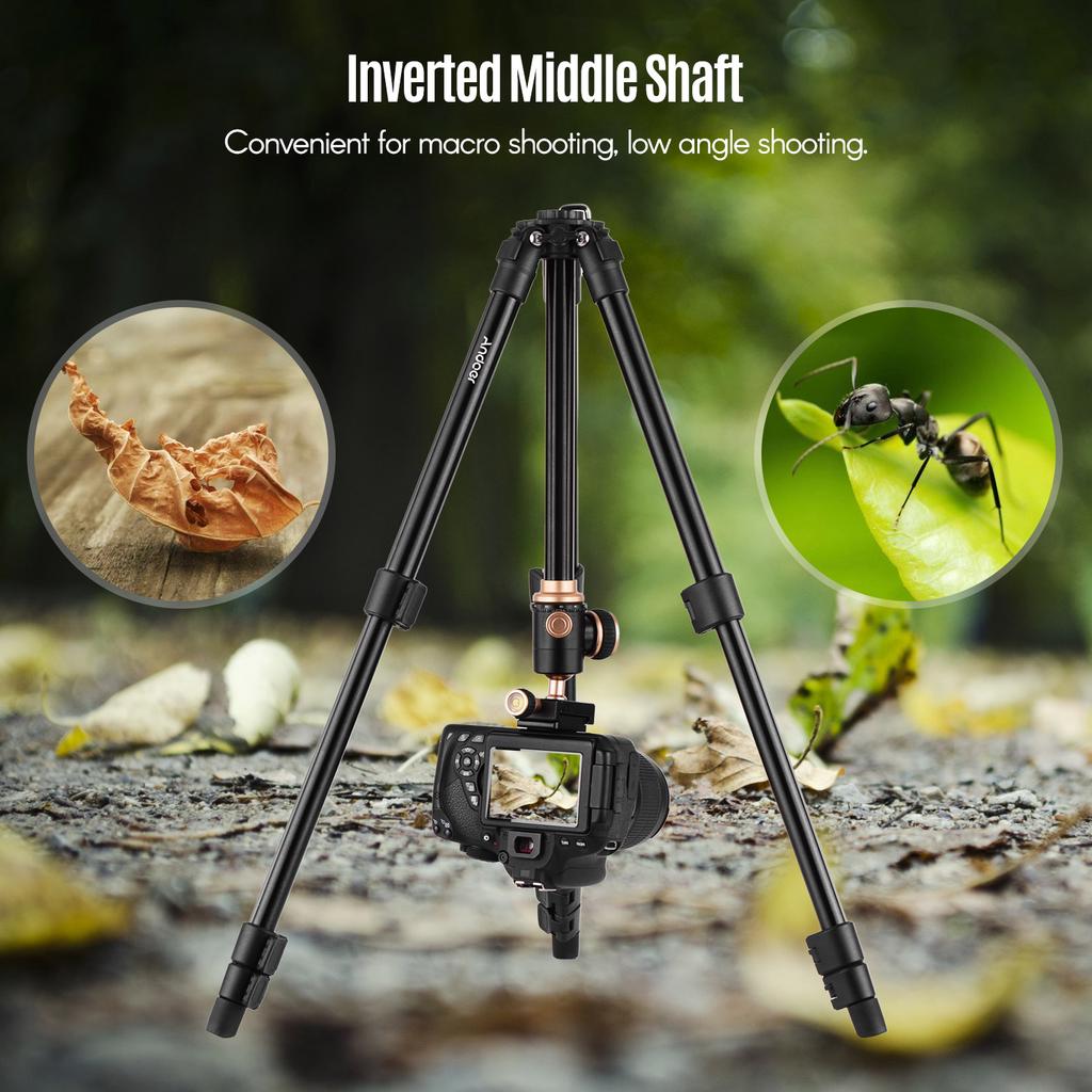 Andoer Q160SA Camera Tripod Complete Tripods with Panoramic Ballhead Bubble Level Adjustable Height