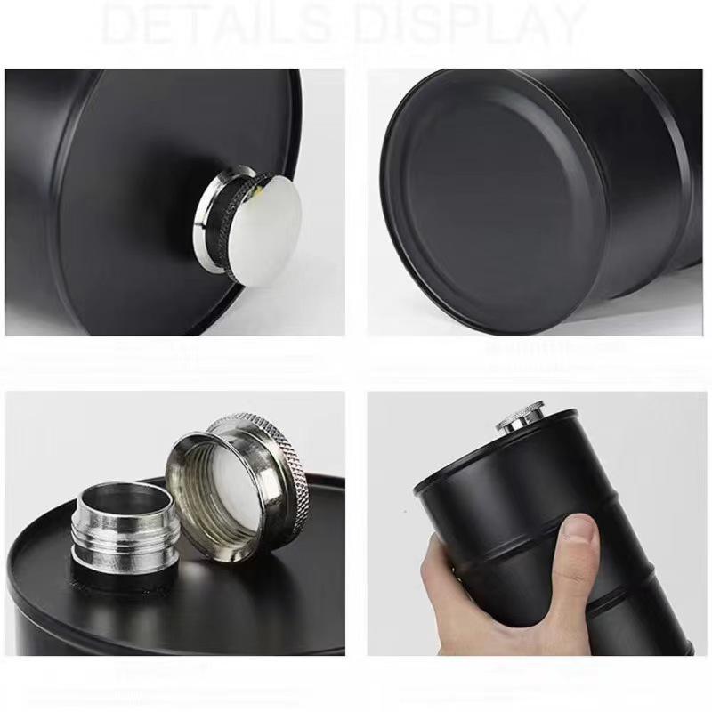 Stainless Steel Cylindrical Wine Pot - Large Capacity Creative Oil Drum Design