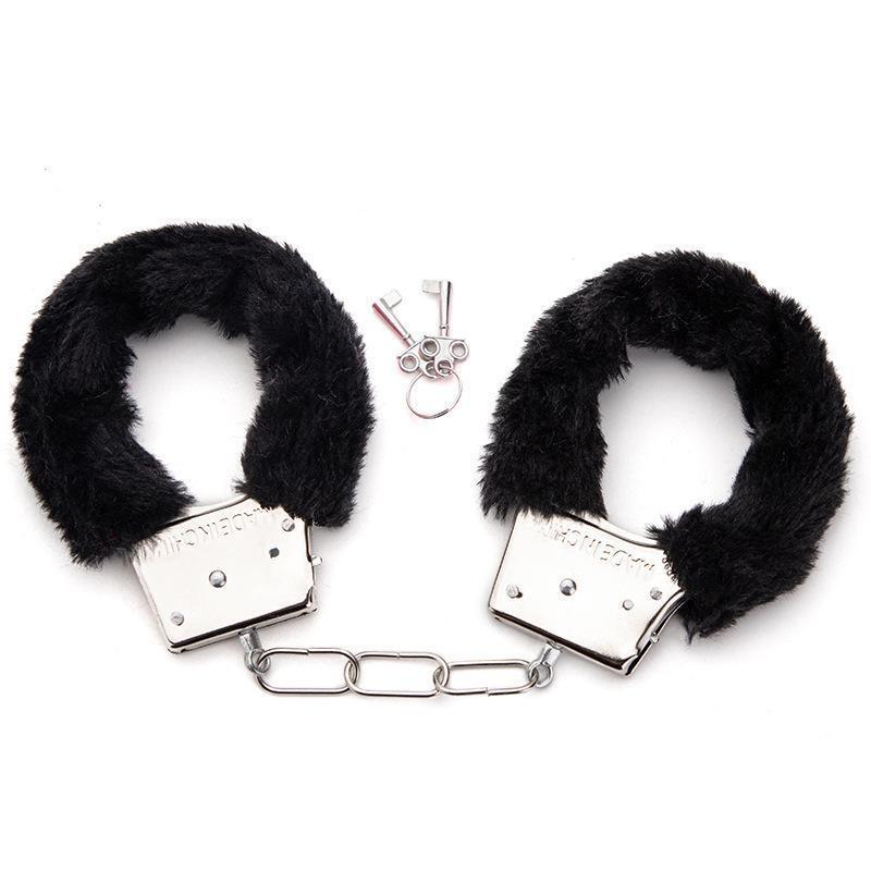 Adult Sex Toy Metal Replacement Binding Toy Handcuffs Stainless Steel Iron Chain Handcuffs Plush Cuffs