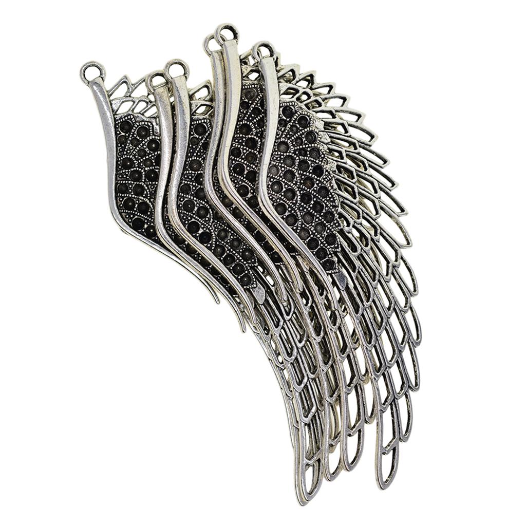 6шт Тибетские Серебряные Большие Полые Подвески Крылья Ангела Подвески Закладка-закладка 108мм