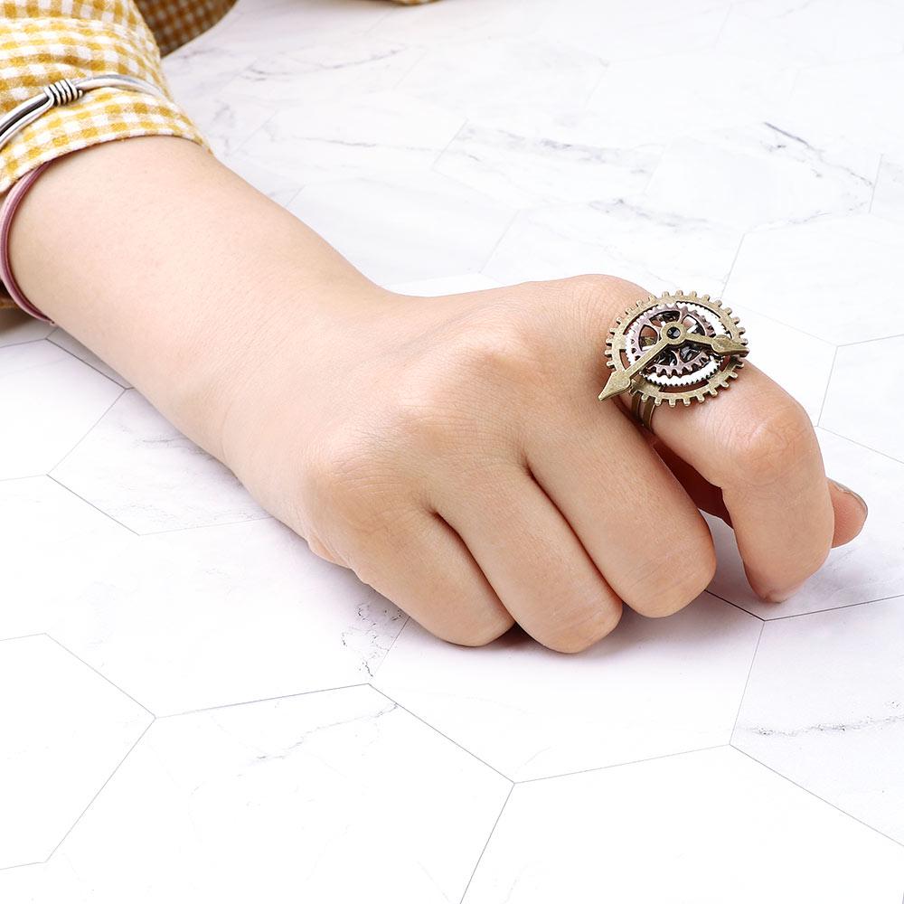 Retro for Women Men Watch 3 Rings Clock Fashion Jewelry Party Jewelry Fingering Copper Rings
