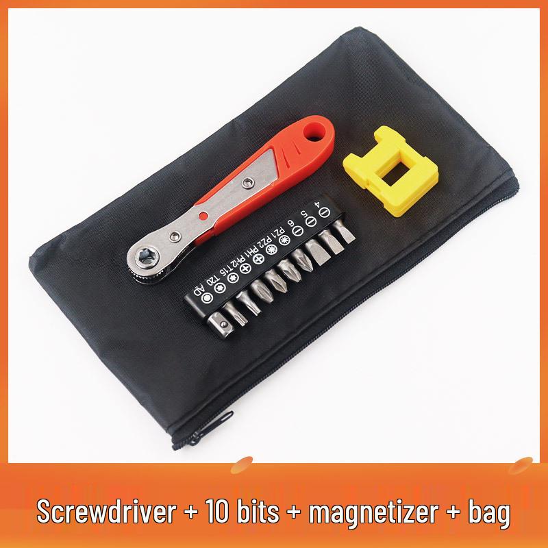 36-Tooth Ratchet Screwdriver and Bit Socket Set with L-Shaped Wrench for Household Repairs