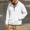 Men’s New Autumn/Winter Casual and Versatile Waffle-Pattern Half-Zip Hooded Pullover