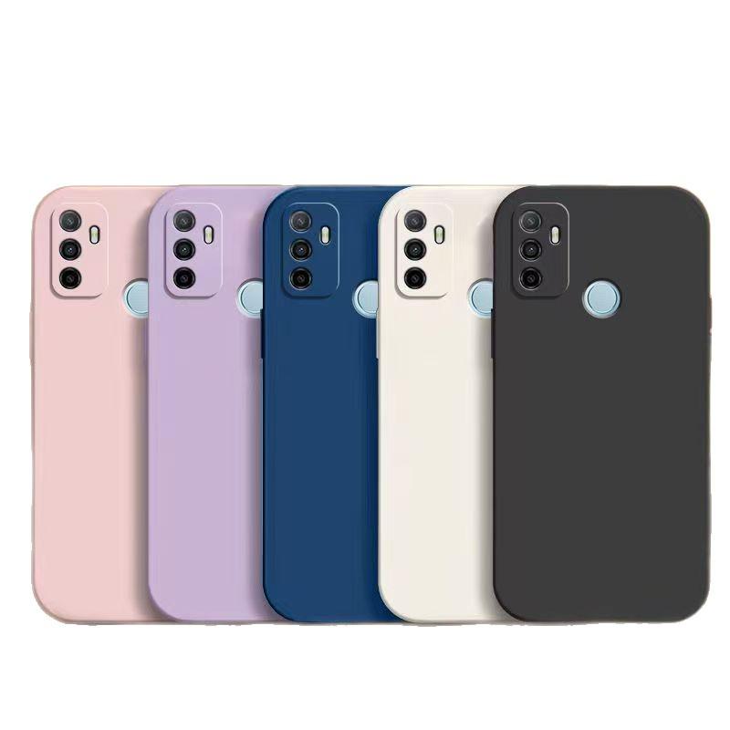 OPPO A32 4G Простой однотонный жидкий чехол с полным покрытием, противоударный, мягкий