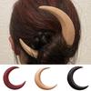 Fixing Classical Lady Hairpin Good-looking Hand Carved Wooden Crescent Moon
