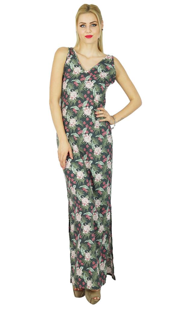 Bimba Women Long Printed Maxi Dress Comed With Side Slit Casual Clothing