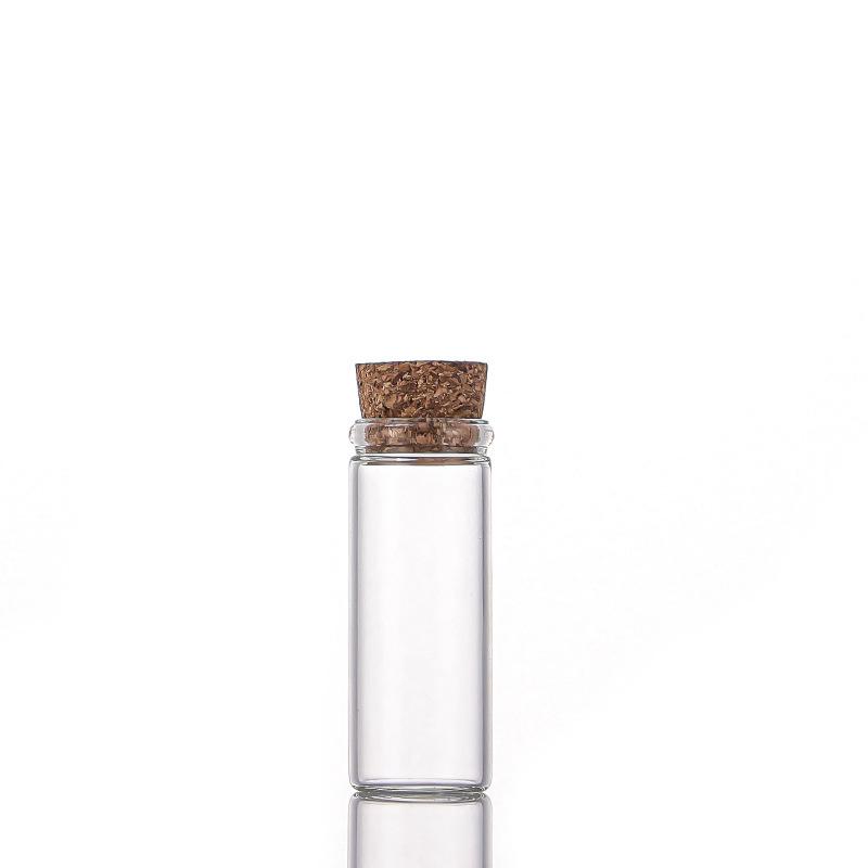 Transparent Glass Test Tube Bottle with Cork for Storage or Display