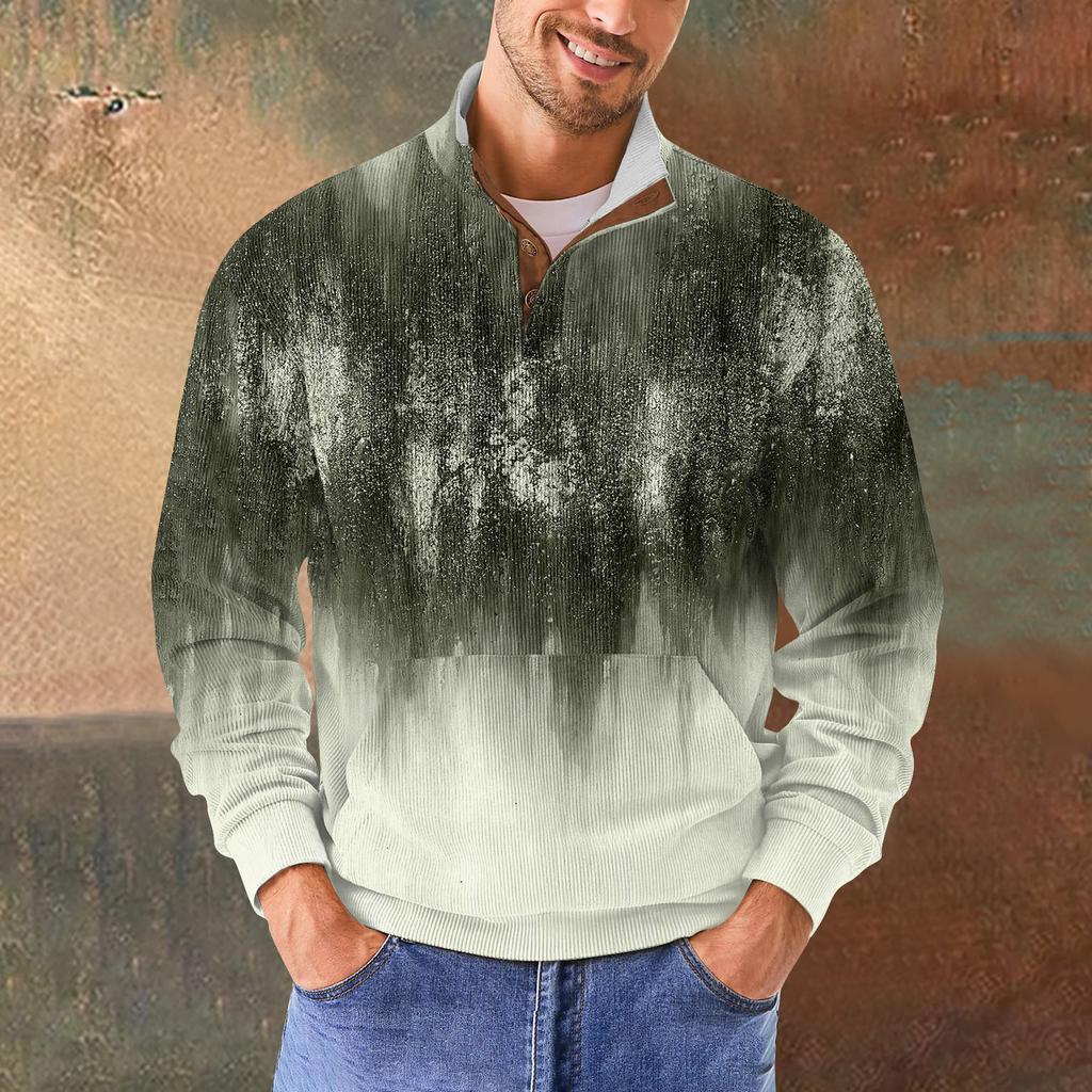 Мужская повседневная толстовка в стиле ретро с градиентным принтом