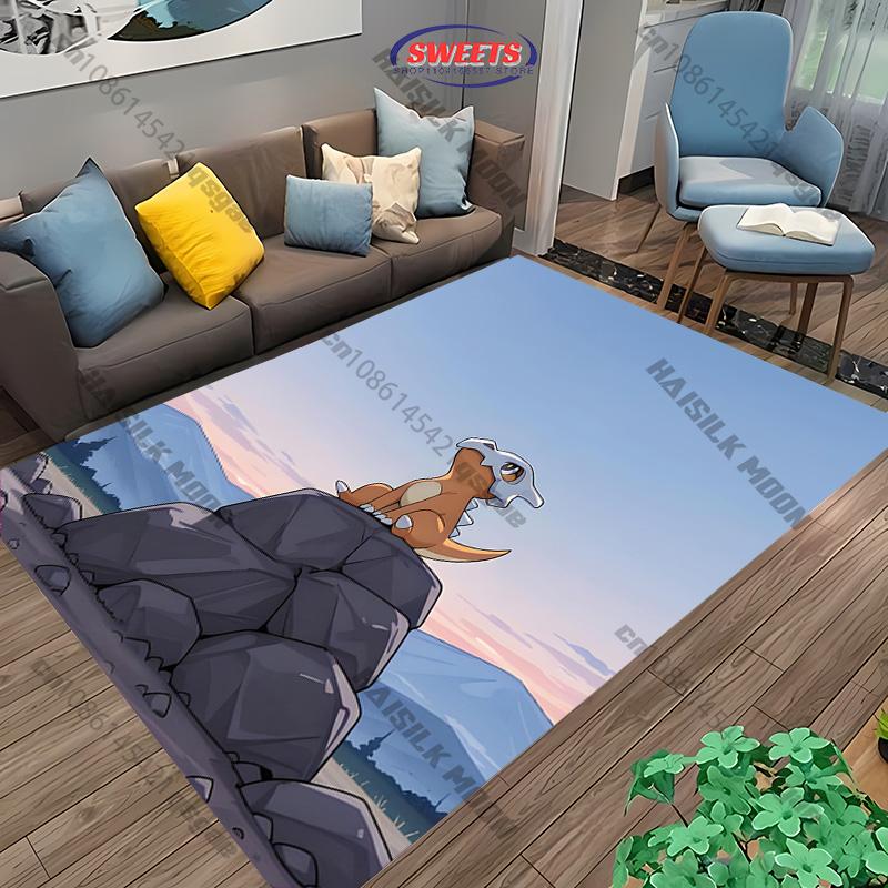 1PC Japanese Anime Cubone Theme Carpet Rugs for Living Rooms Bedroom Entrance Door Decor Mats, Kids' Play Non-slip Mats Gifts