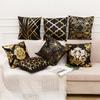 Black Short Plush Hot Stamping Pillow Ins Nordic Style Square Sofa Cushion Car Pillow
