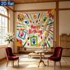 Party Banner Gifts Birthday Backdrop, Polyester Wall Decor for Celebration & Photos