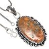 Pendant Crazy Lace Agate Gemstone Valentine'Day Gift Silver Jewelry 2"