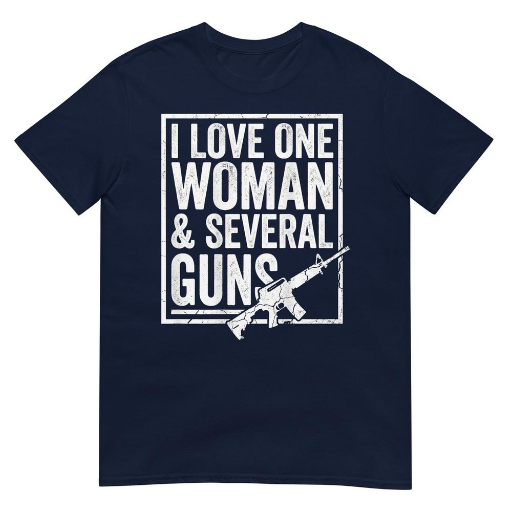 I Love One Unisex Several Guns Husband Funny Gun (On Back) Tshirt (1)