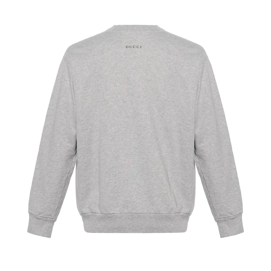 Gucci x Disney Crossover Donald Duck Cartoon Printing Round Neck Pullover Gray Men's 623245-XJDAJ-1230
