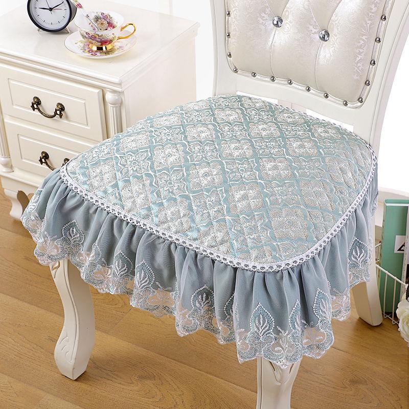 2pcs European Royal Luxury Lace Chair Cover Cushion Stool Seating Washer Mats Seat Cushions Dining Chair Case Pad Home Decor