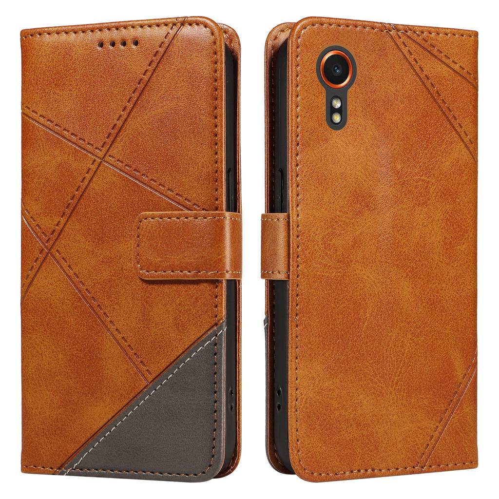 Для Samsung Galaxy Xcover7 Чехол Противоударный Геометрическая Линия Кожаный Чехол для Телефона Держатель для Карт