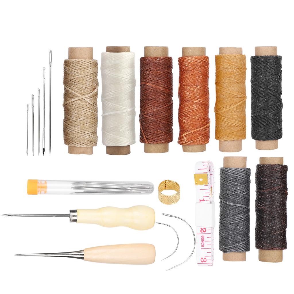 28Pcs Leather Sewing Kit Needles Thread Hand Repair Tools DIY HandMade Craft Set