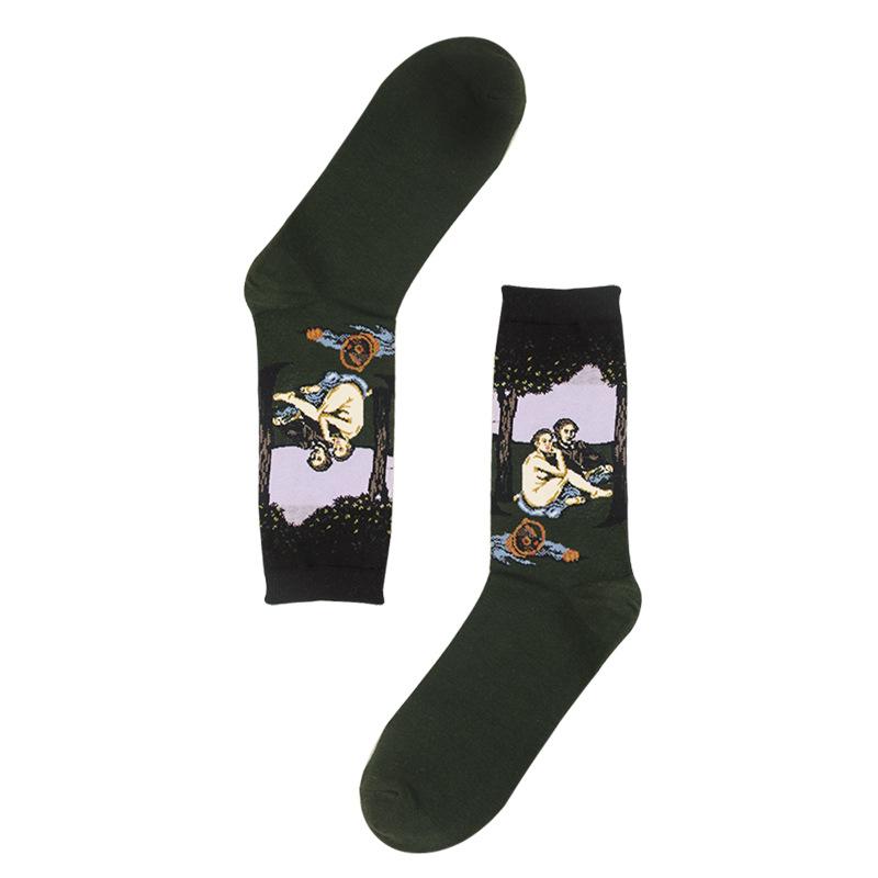 New Arrival Fashion Socks Crew Cotton Socks Famous Oil Painting Art Socks Women Men Unisex Socks