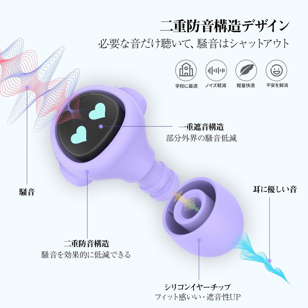 Quietide Earplugs Ages 6 To Live Performance Earplugs for Children Comes with 4 Sizes of Ear Tips Can Be Used In Loud Places Such As Movie Noise Small