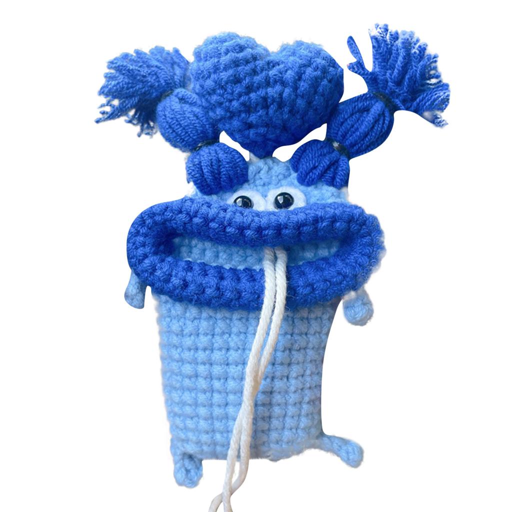 Вязаный крючком чехол/держатель для ключей ручной работы, новинка, вязанный крючком чехол для ключа от машины с носиком в виде колбасы, милый чехол для ключа из пряжи для ручного вязания крючком