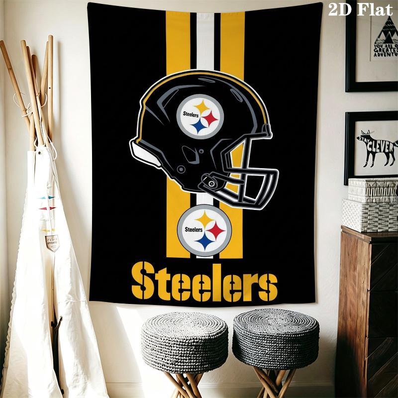 Pittsburgh Steelers Wall Tapestry Aesthetic Wall Hanging Printed Fabric Blanket Decorative Tapestries for Bedroom Living Room Home Decor