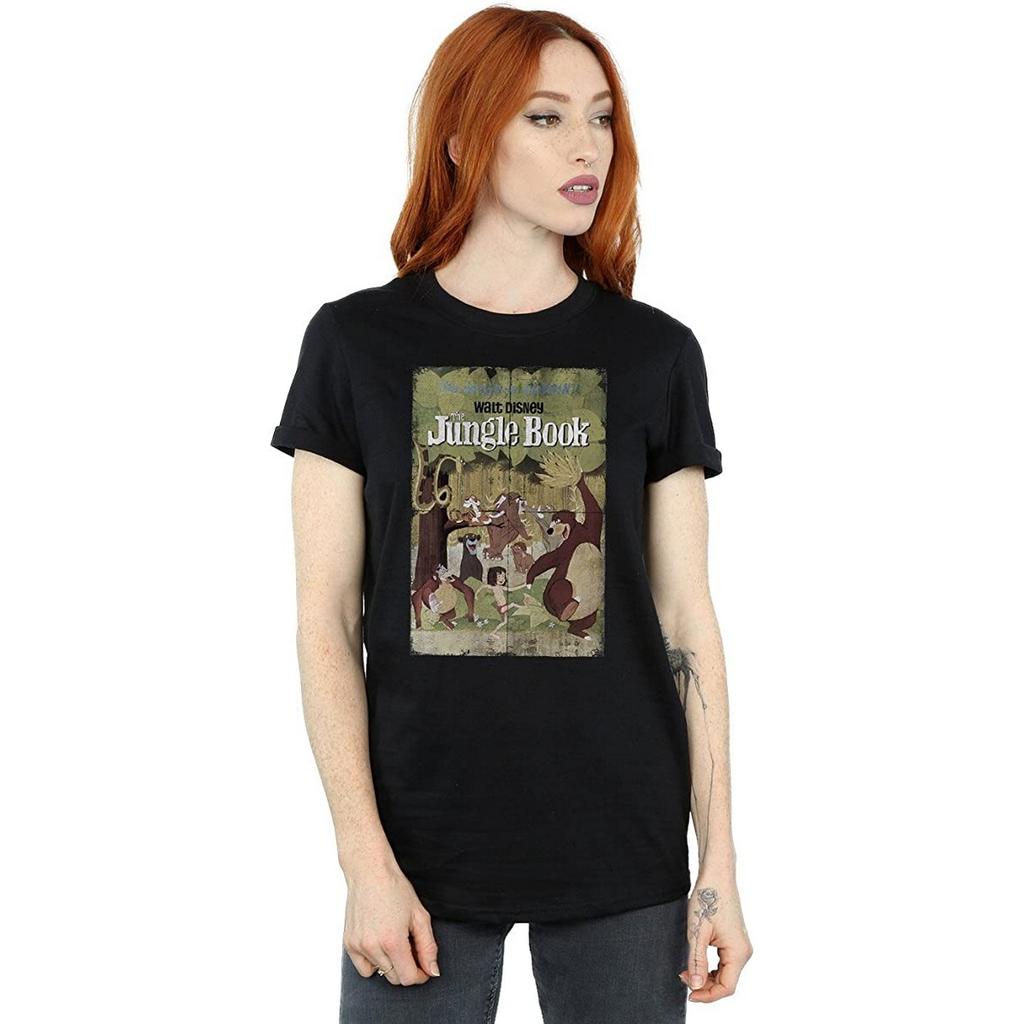 Jungle Book Womens/Ladies Retro Poster Cotton Boyfriend T-Shirt