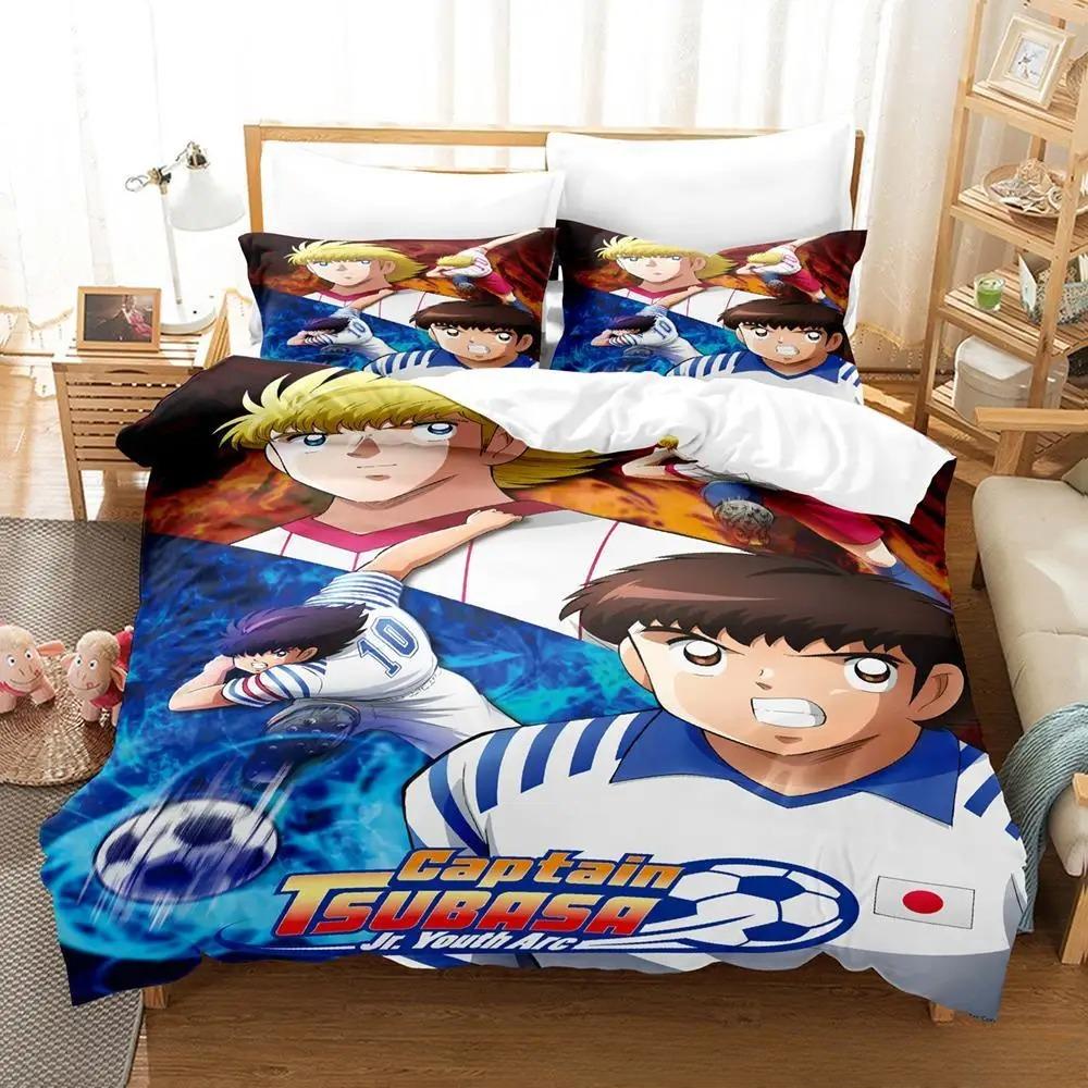 3D Печать Новый Комплект Постельного Белья Captain Tsubasa Мягкое Покрывало-Одеяло С 1/2 Наволочками Для Детей Взрослых Микрофибра Покрытие Одеяла