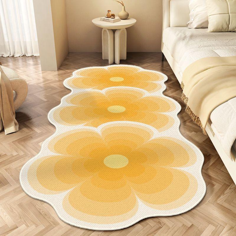 Flower Cycle Bedside Plush Floor Mat Fluffy Soft Carpets for Living Room Modern Nordic Bedroom Decor Carpet Thick Anti-slip Rug