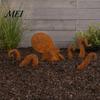 Octopus Garden Ornament Rust Patina Giant Squid Sculpture, 3D Metal Nautical Outdoor Patio Decoration Statue for Lawn Beach House Decor