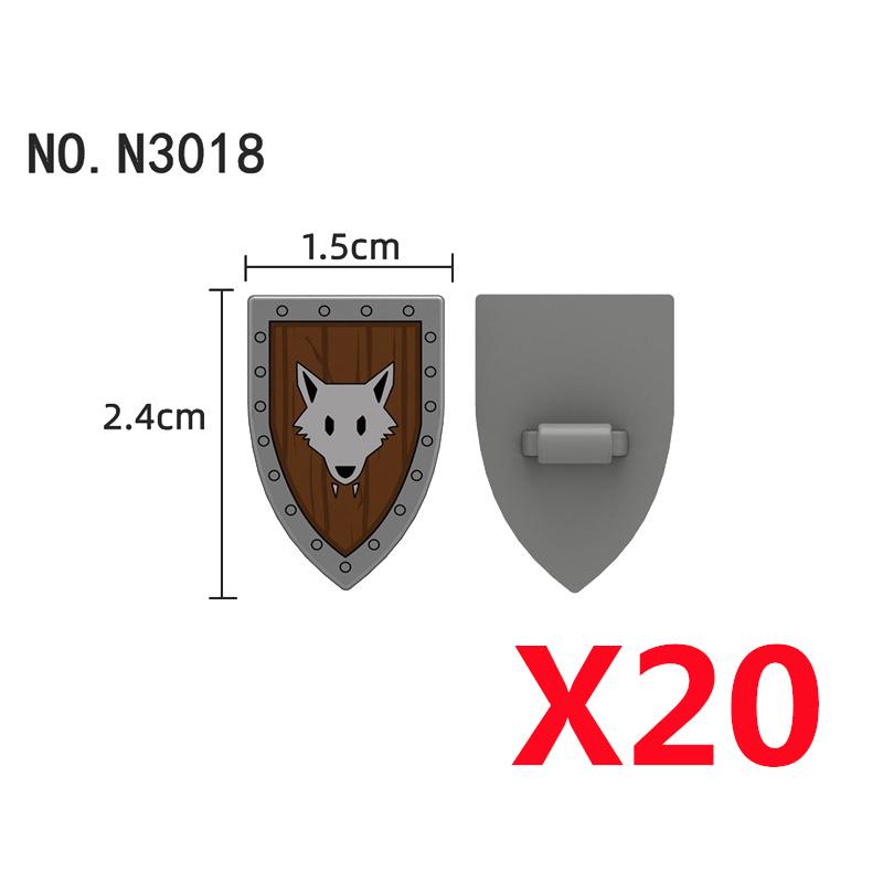 Medieval Castle Green Dragon Knight Building Blocks Figure Accessory Shield Vest Warhorse Cape Orc Flag Mount Wolf Toy Gift D123