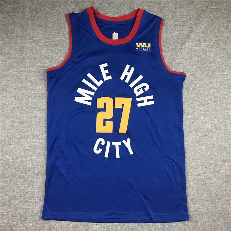 Mens Retro Basketball Jersey Vest With Embroidered Number 55 Jokic 27 Murray Breathable Mesh Cotton Sport Wear