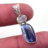 Подвеска из чистого серебра 925 пробы с натуральным кианитом и радужным лунным камнем 1,25 o9B57