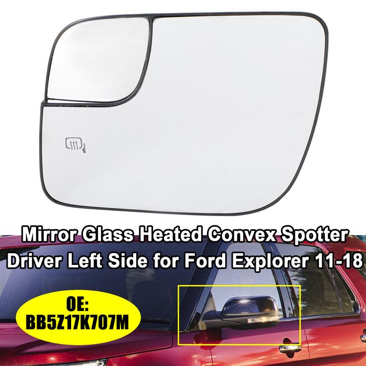 Mirror Glass Heated Convex Spotter Driver Left Side for Ford Explorer 11-18