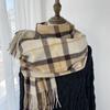 Scarf Women's Autumn and Winter New Plaid Scarf European and American Tassel Versatile Warm Thickened Shawl