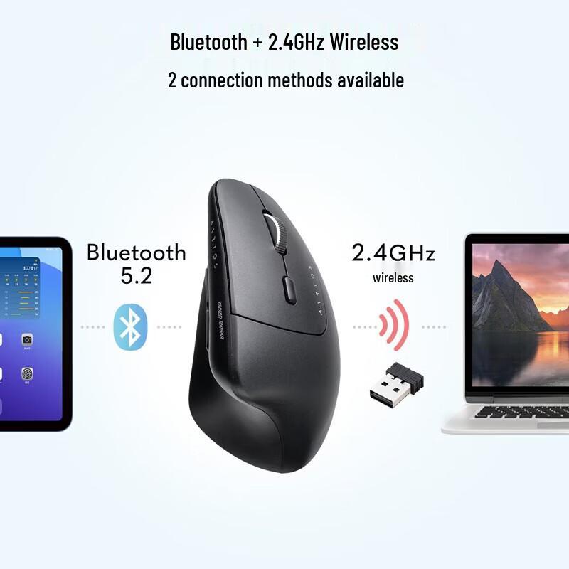 SANWA Ergonomic Lightweight Wireless Mouse