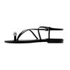 Fashion Leather Cross Narrow Strap Buckle Designer Flat Sandals Sexy Peep Toe Beach Sandals Fashion Metal Decoration Summer Flat Shoes