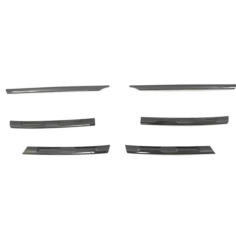 Комплект полосок отделки центральной решетки переднего бампера, подходящих для Volkswagen Tiguan MK2 2017-2024, автомобильные аксессуары, прямые черные полоски