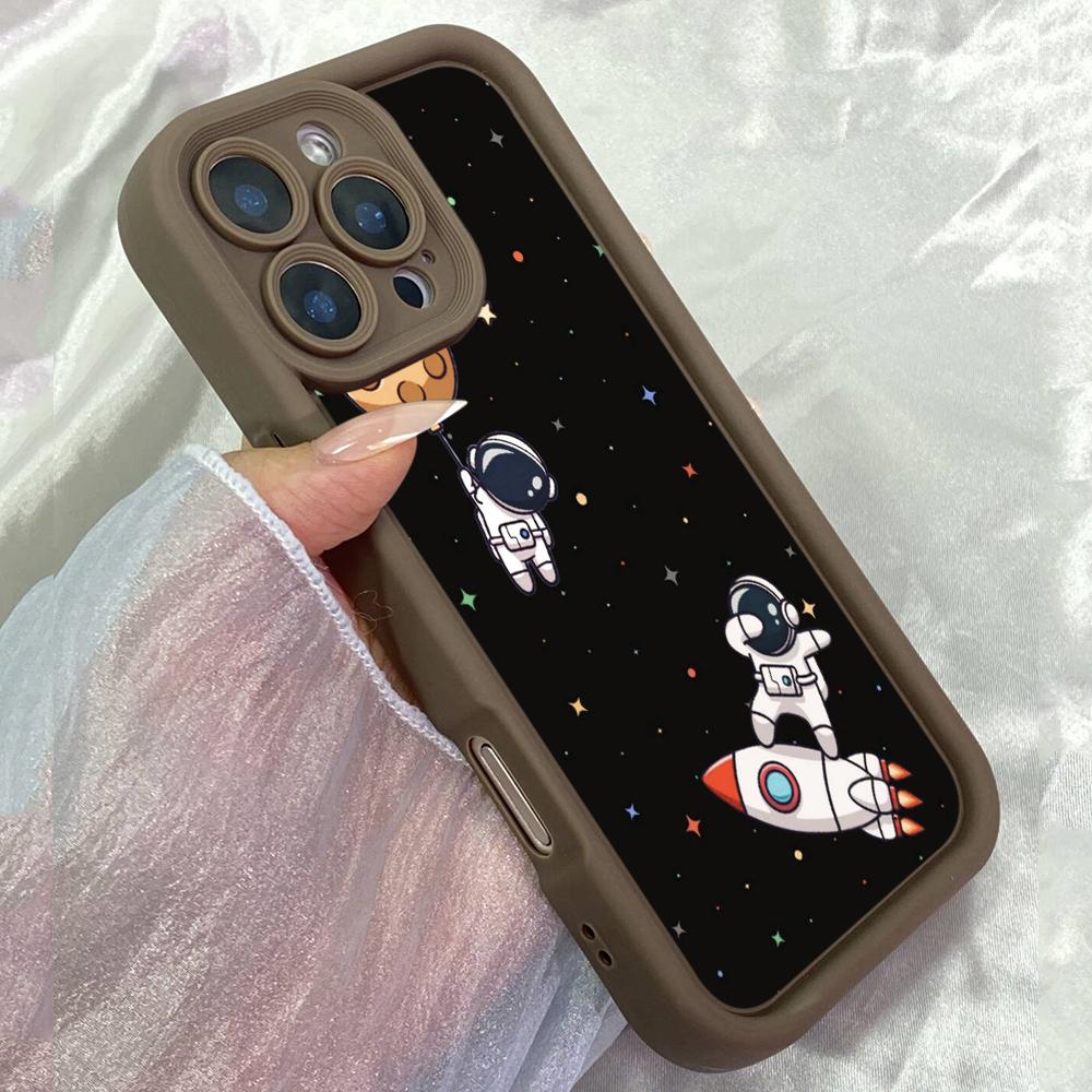 JT461 Ретро-чехол «Космонавт» для iPhone 17 16 15 14 13 Pro Max, Samsung S26 S25 Ultra A17 A07 A56 A16, Xiaomi 15T, Redmi 15c 14C.