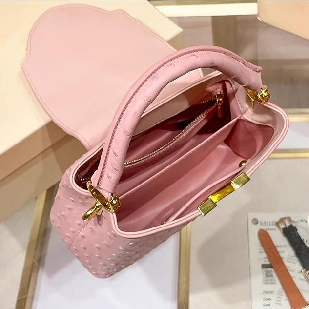 2025 Spring Fashion Women's Ostrich Pattern Crossbody and Shoulder Handbag