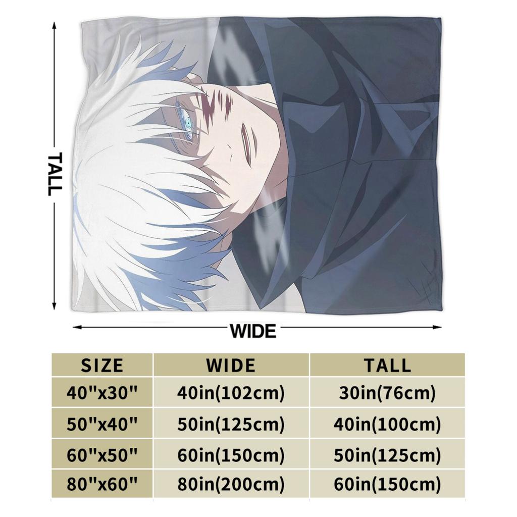 Warm Cozy Blanket Picnic Gojo Satoru Bedding Throws Novelty Bedspread For Couch Bed