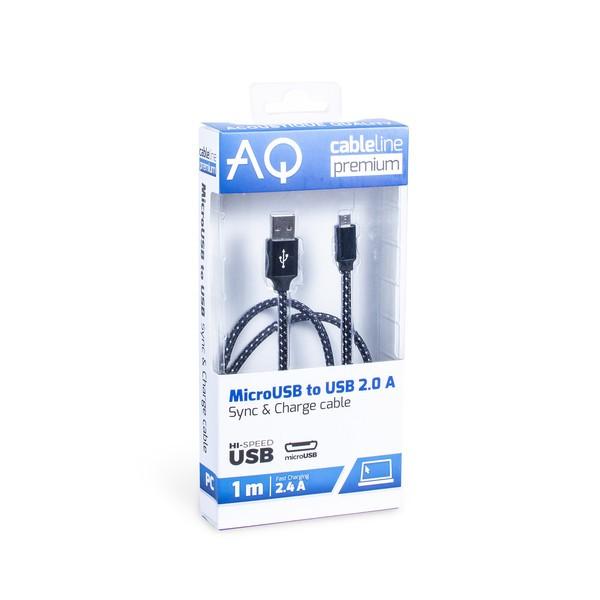 Kabel Usb 2.0 A - Micro-B, Długość: 1,8M Aq Premium
