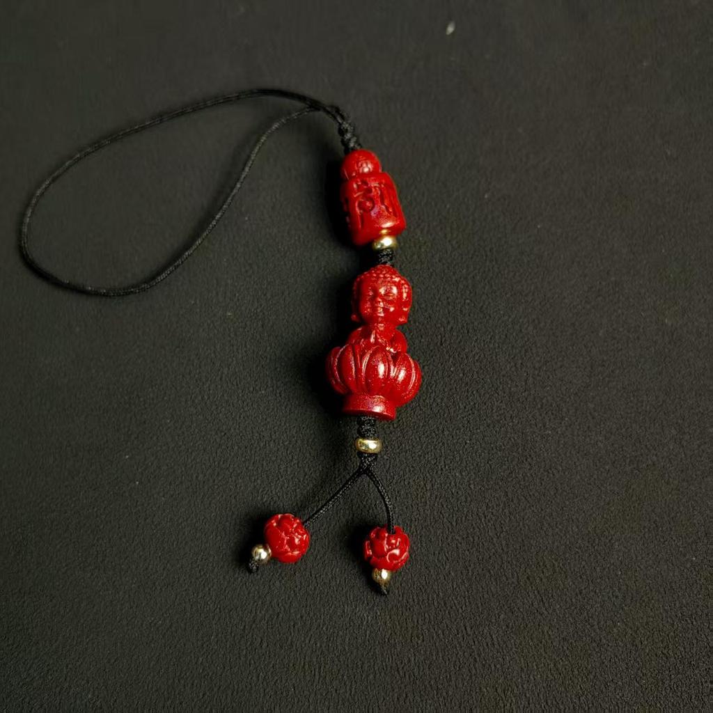 Китайский Амулет для Мобильного Телефона из Пурпурного Золотого Песка - Киноварная Тыква Руи Подвеска Брелок