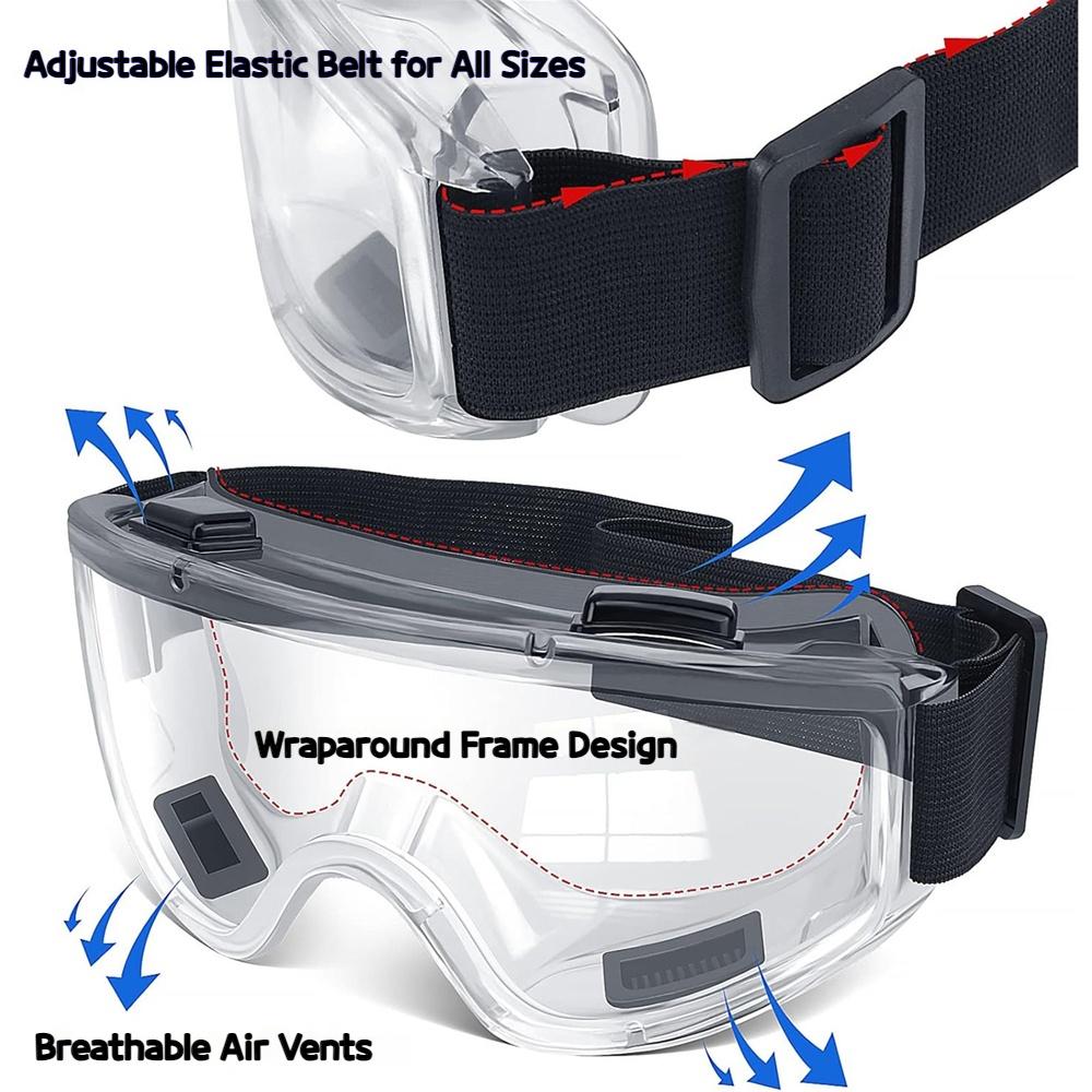 Safety Goggles Anti Splash Dust Proof Work Lab Eyewear Adjustable Eye Protection For Women Men