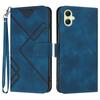 For Samsung Galaxy A06 5G Wallet Case Line Imprinted PU Leather Phone Cover with Strap