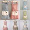 Striped Linen Cotton Apron Breathable Home Kitchen Restaurant Bib Anti Stain