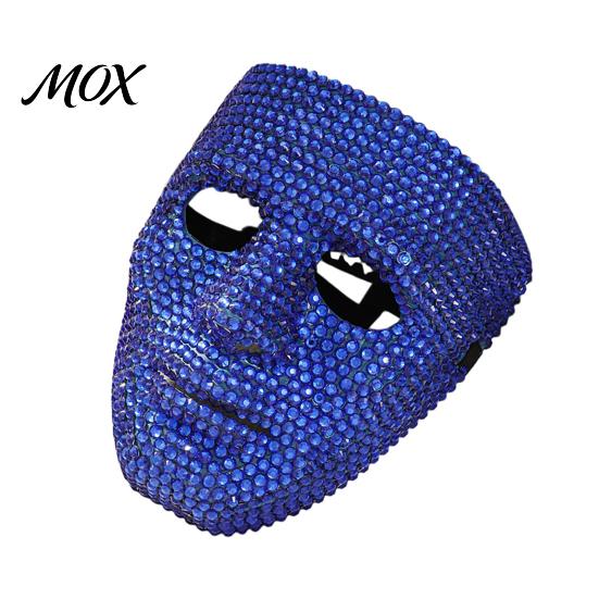 Wide Field of Vision Mask Halloween Rhinestone Full Face Mask, Sparkly Masquerade for High Visibility Dance Performance, Lightweight Hip Hop