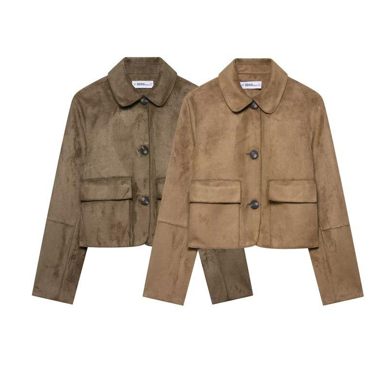 Araltay New Arrival Fashion Style Women's Clothing Fashionable All-Match Suede Effect Short Jacket 4968224