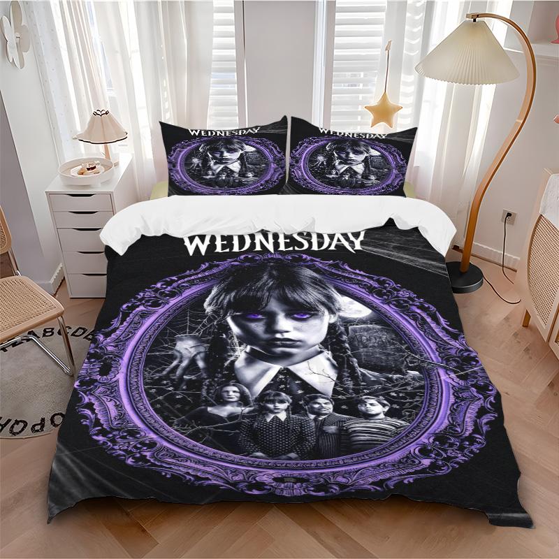 Wednesday Addams Family Print 3Pcs Bedding Setduvet Cover With 2 Bedropillowcase Home Birthday Gift